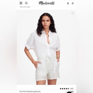 Madewell Women's Cream Drawstring Shorts